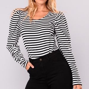 Yasmina Stripe Black and white top